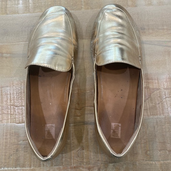 FitFlop Lena Metallic gold loader slide on shoes - Picture 4 of 15